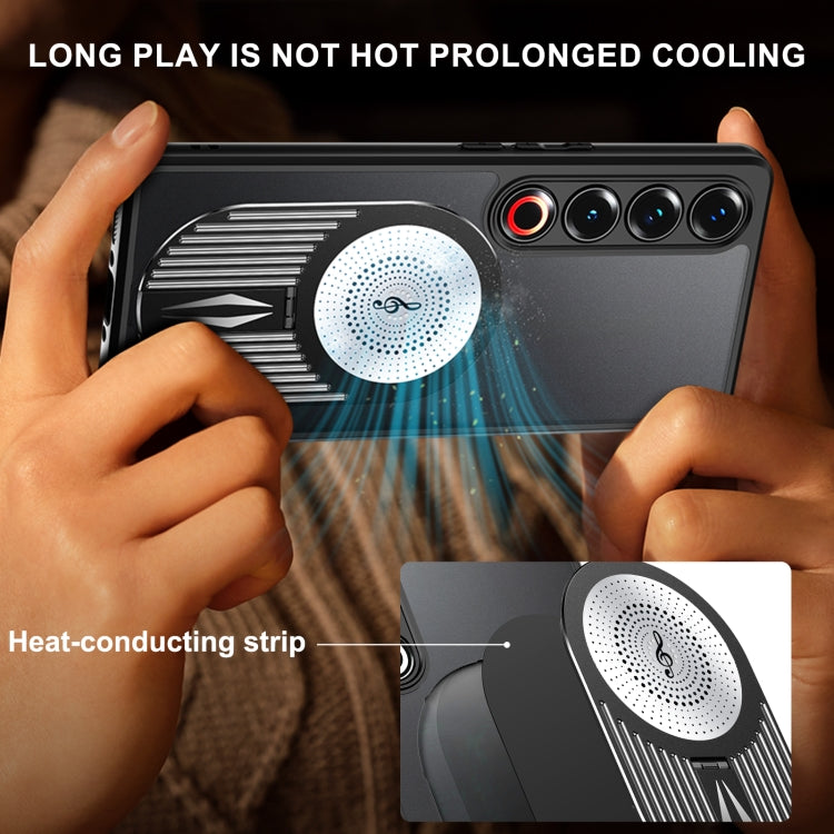 For Meizu 21 Pro Heat Dissipation Aromatherapy MagSafe Holder Phone Case(Black) - Meizu by PMC TechLife | Online Shopping South Africa | PMC TechLife | Buy Now Pay Later Mobicred