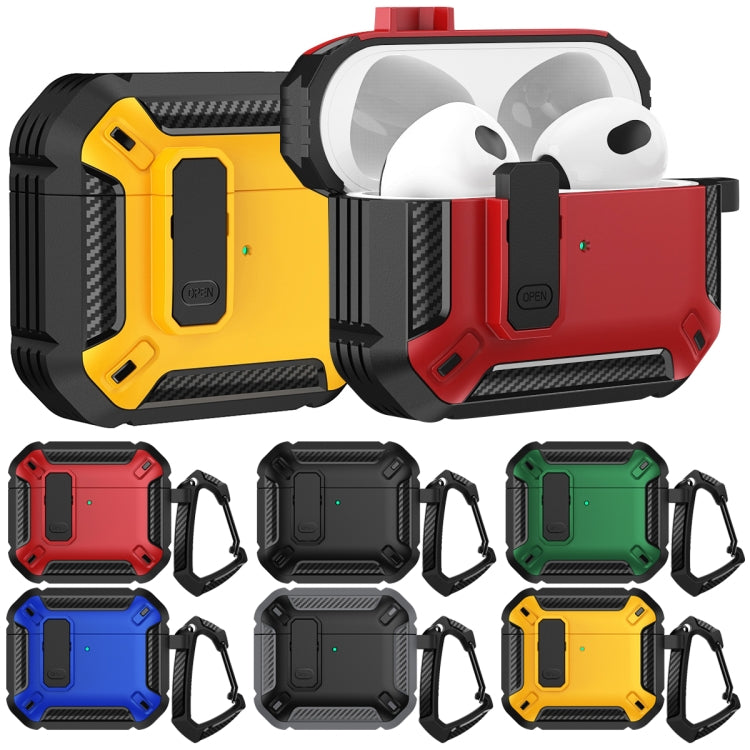 For AirPods 4 Shield Shockproof Earphone Protective Case with Hook(Black Green) - free shipping - PMC Jewellery - Order now!