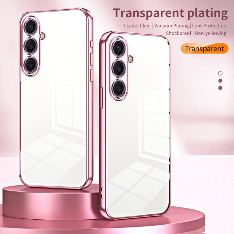 For Samsung Galaxy S25+ 5G Transparent Plating Fine Hole Phone Case(Purple) - Galaxy S25+ 5G Cases by PMC Jewellery | Online Shopping South Africa | PMC Jewellery | Buy Now Pay Later Mobicred