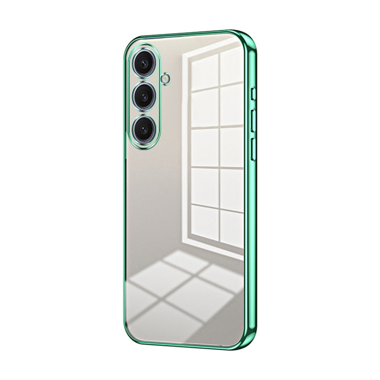 For Samsung Galaxy S25+ 5G Transparent Plating Fine Hole Phone Case(Green) - Galaxy S25+ 5G Cases by PMC Jewellery | Online Shopping South Africa | PMC Jewellery | Buy Now Pay Later Mobicred