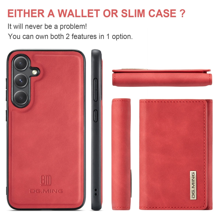 For Samsung Galaxy S24 FE 5G DG.MING M1 Series 3-Fold Multi Card Wallet + Magnetic Phone Case(Red) - Galaxy S24 FE 5G Cases by DG.MING | Online Shopping South Africa | PMC Jewellery | Buy Now Pay Later Mobicred