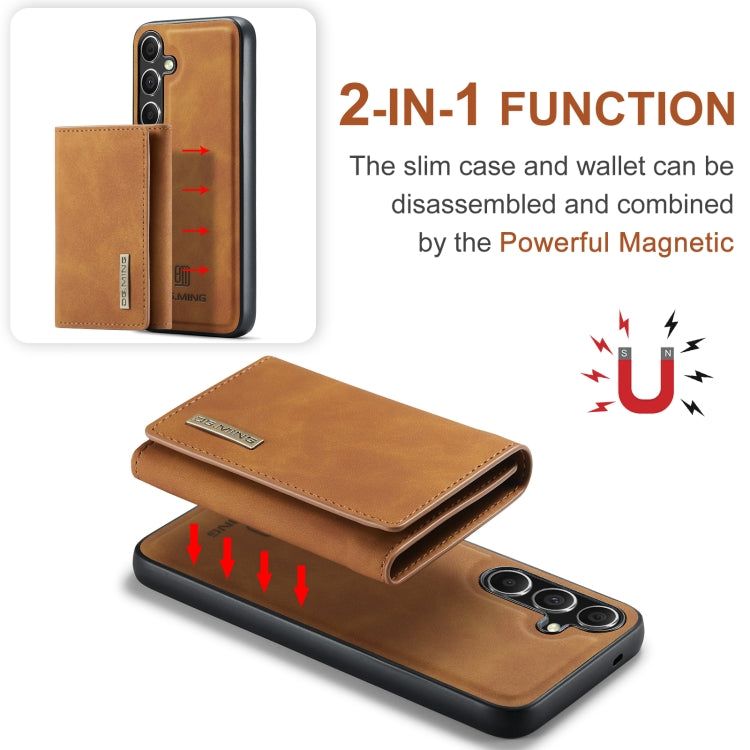 For Samsung Galaxy S24 FE 5G DG.MING M1 Series 3-Fold Multi Card Wallet + Magnetic Phone Case(Brown) - Galaxy S24 FE 5G Cases by DG.MING | Online Shopping South Africa | PMC Jewellery | Buy Now Pay Later Mobicred