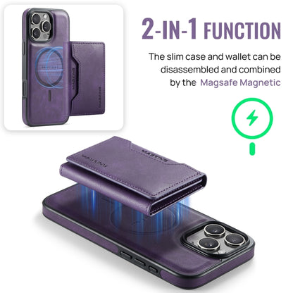 For iPhone 16 Pro DG.MING MAGKING-K2 Series MagSafe RFID Card Bag Detachable Phone Case(Purple) - iPhone 16 Pro Cases by DG.MING | Online Shopping South Africa | PMC Jewellery | Buy Now Pay Later Mobicred