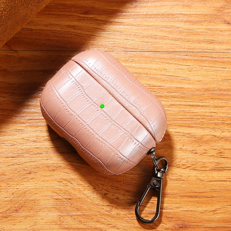 For AirPods 4 Crocodile Texture Earphone Protective Case(Rose Gold) - For AirPods 4 by PMC Jewellery | Online Shopping South Africa | PMC Jewellery | Buy Now Pay Later Mobicred