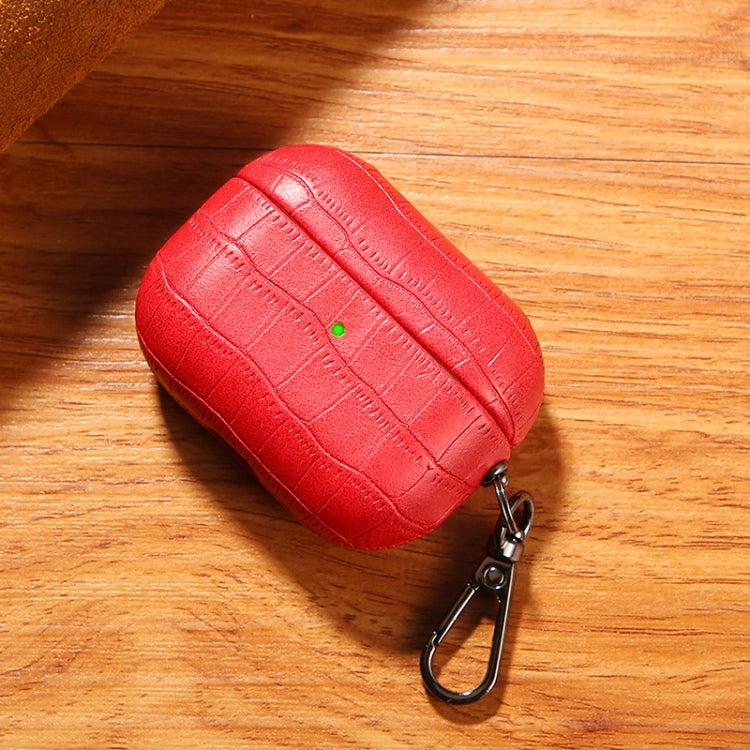 For AirPods 4 Crocodile Texture Earphone Protective Case(Red) - free shipping - PMC Jewellery - Order now!