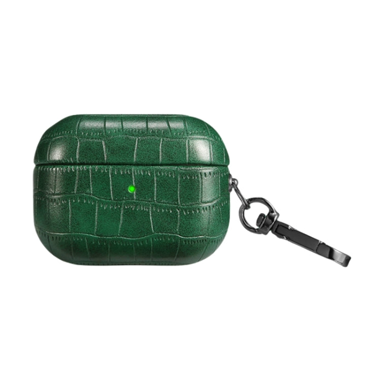 For AirPods 4 Crocodile Texture Earphone Protective Case(Dark Green) - For AirPods 4 by PMC Jewellery | Online Shopping South Africa | PMC Jewellery | Buy Now Pay Later Mobicred