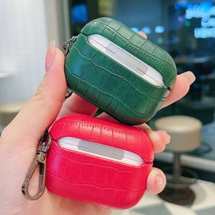 For AirPods 3 Crocodile Texture Earphone Protective Case(Red) - For AirPods 3 by PMC Jewellery | Online Shopping South Africa | PMC Jewellery | Buy Now Pay Later Mobicred