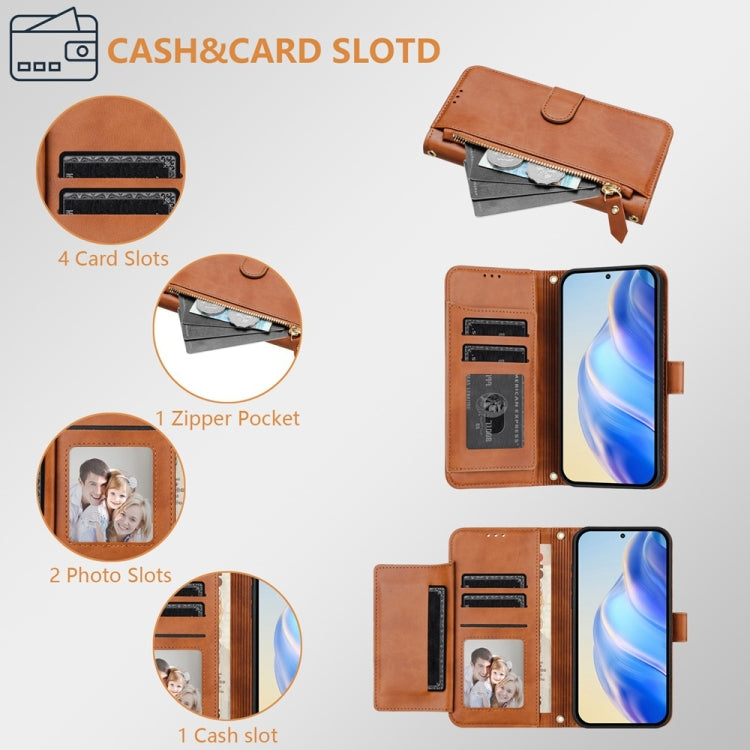 For Ulefone Note 14 Multi-Card Slots Zipper Wallet Leather Phone Case(Brown) - Ulefone Cases by PMC Jewellery | Online Shopping South Africa | PMC Jewellery | Buy Now Pay Later Mobicred