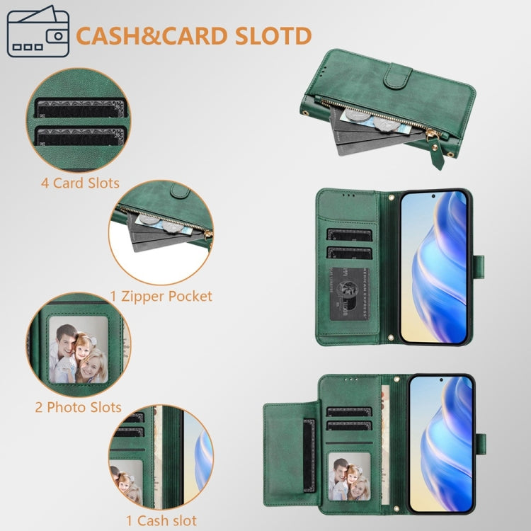 For Ulefone Note 18 Ultra Multi-Card Slots Zipper Wallet Leather Phone Case(Green) - Ulefone Cases by PMC Jewellery | Online Shopping South Africa | PMC Jewellery | Buy Now Pay Later Mobicred