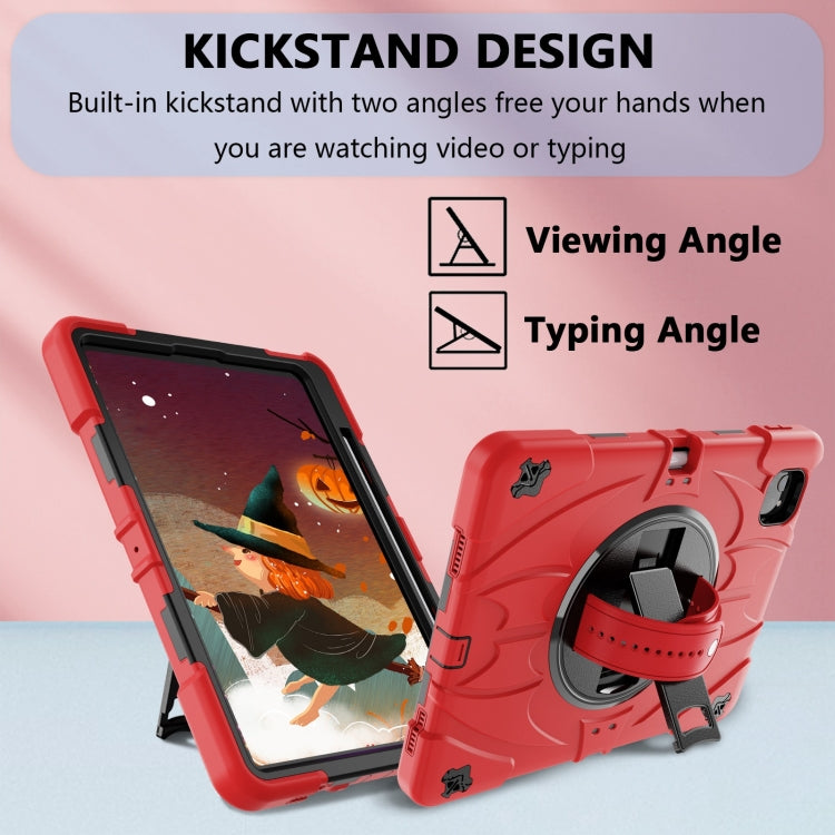 For iPad Pro 11 2022 / Air 10.9 2022 Bat Hand Grip Turntable Stand Tablet Case(Red Black) - iPad Pro 11 (2022/2021) Cases by PMC Jewellery | Online Shopping South Africa | PMC Jewellery | Buy Now Pay Later Mobicred