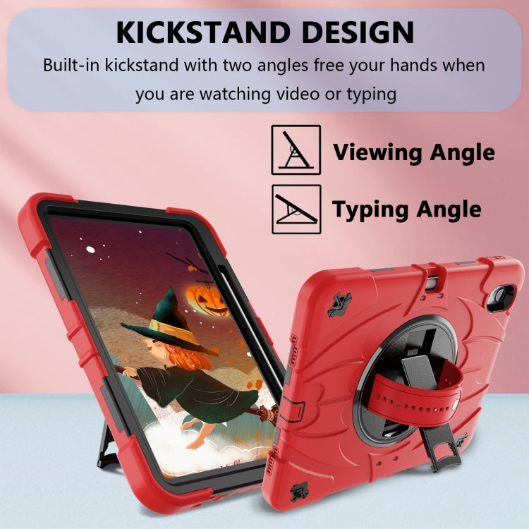 For iPad 10th Gen 10.9 2022 Bat Hand Grip Turntable Stand Tablet Case(Red Black) - iPad 10th Gen 10.9 Cases by PMC Jewellery | Online Shopping South Africa | PMC Jewellery | Buy Now Pay Later Mobicred