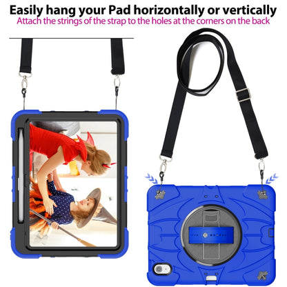 For iPad 10th Gen 10.9 2022 Bat Hand Grip Turntable Stand Tablet Case(Blue Black) - iPad 10th Gen 10.9 Cases by PMC Jewellery | Online Shopping South Africa | PMC Jewellery | Buy Now Pay Later Mobicred