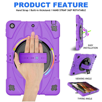 For iPad 9.7 2018 / 2017 / Air 2 Bat Hand Grip Turntable Stand Tablet Case(Purple Black) - iPad 9.7 (2018) & (2017) Cases by PMC Jewellery | Online Shopping South Africa | PMC Jewellery | Buy Now Pay Later Mobicred