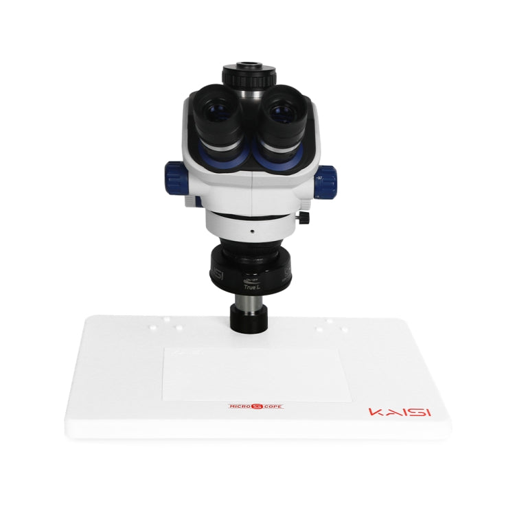 Kaisi TX-350E Ver1.3 7X-50X Zoom Trinocular Stereo Microscope with Big Base & 4K Camera - free shipping - PMc TechLife - Order now!