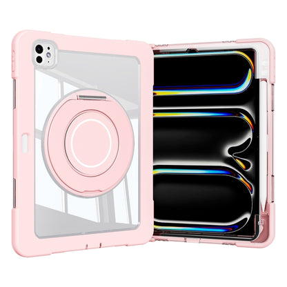 For iPad Pro 11 2024 Crystal Armor PC Hybrid TPU Tablet Case with Pen Slot(Pink) - iPad Pro 11 2024 Cases by PMC Jewellery | Online Shopping South Africa | PMC Jewellery | Buy Now Pay Later Mobicred