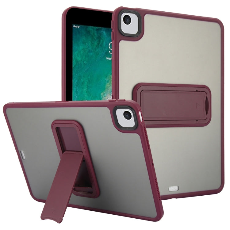 For iPad 9.7 inch 2018 / 2017 Skin Feel Holder PC Hybrid TPU Tablet Case(Wine Red) - iPad 9.7 (2018) & (2017) Cases by PMC Jewellery | Online Shopping South Africa | PMC Jewellery | Buy Now Pay Later Mobicred