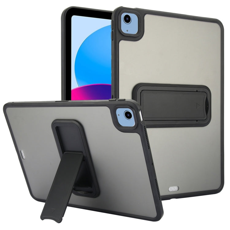 For iPad 10th Gen 10.9 2022 Skin Feel Holder PC Hybrid TPU Tablet Case(Black) - iPad 10th Gen 10.9 Cases by PMC Jewellery | Online Shopping South Africa | PMC Jewellery | Buy Now Pay Later Mobicred