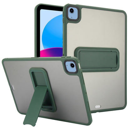 For iPad 10th Gen 10.9 2022 Skin Feel Holder PC Hybrid TPU Tablet Case(Dark Green) - iPad 10th Gen 10.9 Cases by PMC Jewellery | Online Shopping South Africa | PMC Jewellery | Buy Now Pay Later Mobicred