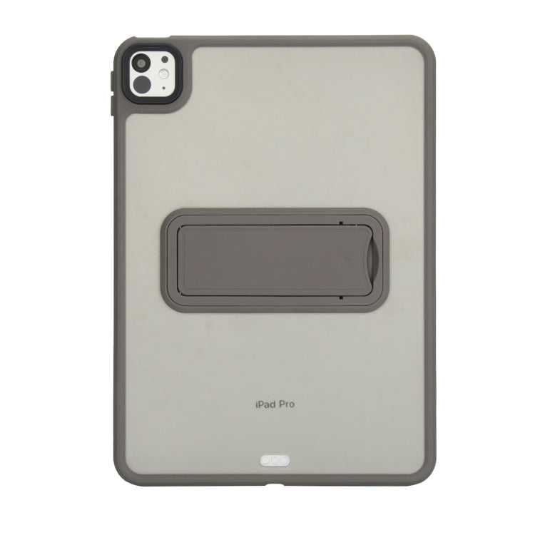 For iPad Air 11 2024 Skin Feel Holder PC Hybrid TPU Tablet Case(Grey) - iPad Air 11 2024 Cases by PMC Jewellery | Online Shopping South Africa | PMC Jewellery | Buy Now Pay Later Mobicred