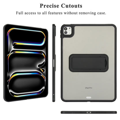 For iPad mini 2024 / mini 6 8.3 inch Skin Feel Holder PC Hybrid TPU Tablet Case(Black) - iPad mini 6 Cases by PMC Jewellery | Online Shopping South Africa | PMC Jewellery | Buy Now Pay Later Mobicred