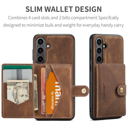 For Samsung Galaxy S24 FE 5G JEEHOOD J01 Retro Magnetic Detachable Wallet Phone Case(Brown) - Galaxy S24 FE 5G Cases by JEEHOOD | Online Shopping South Africa | PMC Jewellery | Buy Now Pay Later Mobicred