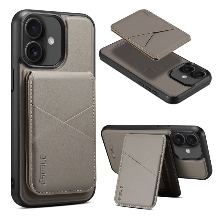 For iPhone 16 ESEBLE E3 Plain Texture Card Slots MagSafe RFID Leather Case(Grey) - iPhone 16 Cases by ESEBLE | Online Shopping South Africa | PMC Jewellery | Buy Now Pay Later Mobicred