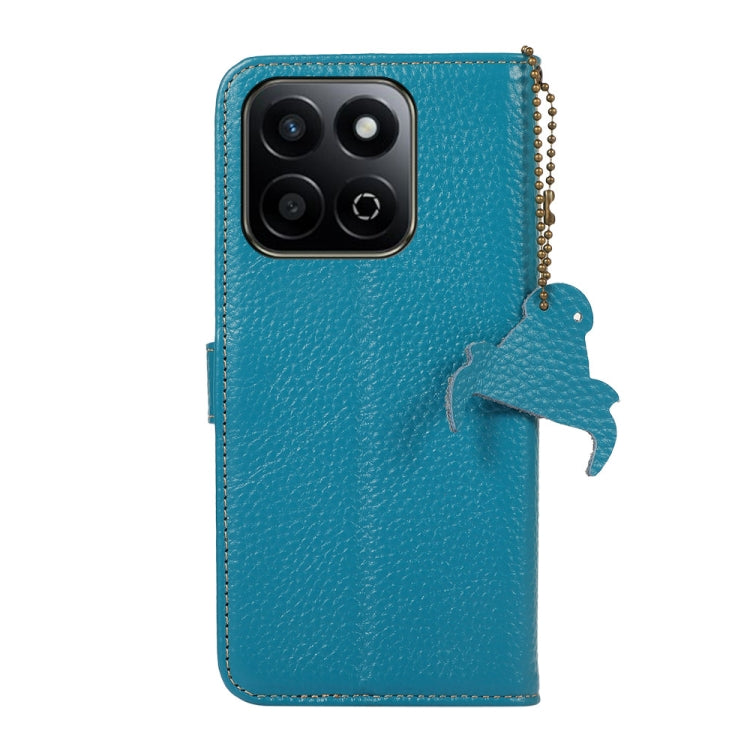 For Honor Play 60 Plus Genuine Leather Litchi Texture RFID Leather Phone Case(Blue) - Honor Cases by PMC TechLife | Online Shopping South Africa | PMC TechLife | Buy Now Pay Later Mobicred