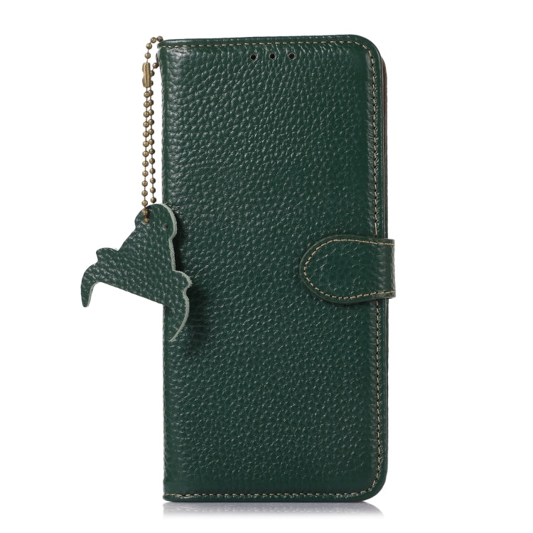 For Honor X9c Genuine Leather Litchi Texture RFID Leather Phone Case(Green) - Honor Cases by PMC TechLife | Online Shopping South Africa | PMC TechLife | Buy Now Pay Later Mobicred