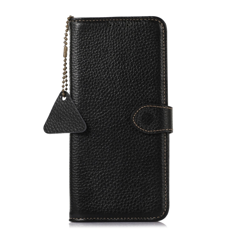 For Honor X9c Genuine Leather Litchi Texture RFID Leather Phone Case(Black) - Honor Cases by PMC TechLife | Online Shopping South Africa | PMC TechLife | Buy Now Pay Later Mobicred