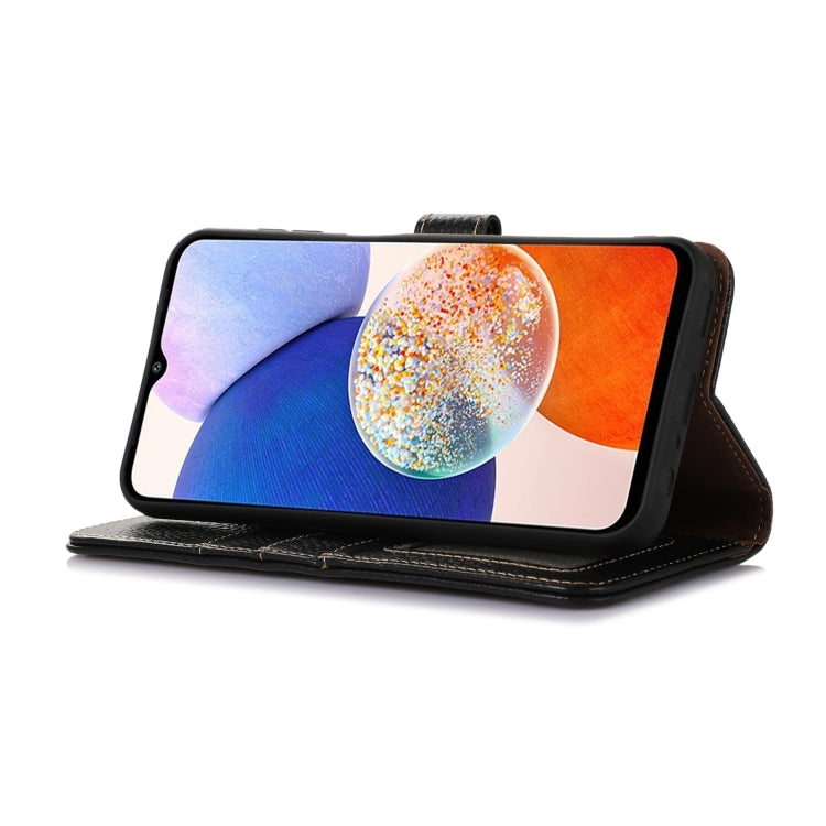 For Honor X9c Genuine Leather Litchi Texture RFID Leather Phone Case(Black) - Honor Cases by PMC TechLife | Online Shopping South Africa | PMC TechLife | Buy Now Pay Later Mobicred