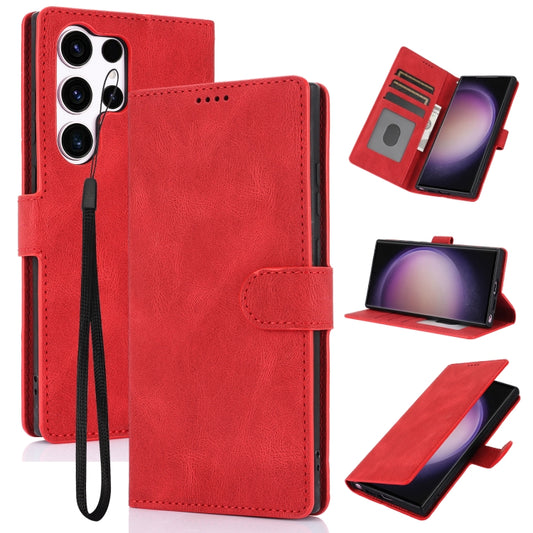 For Samsung Galaxy S25 Ultra 5G Fantasy Skin-feel Calfskin Texture Leather Phone Case(Red) - Galaxy S25 Ultra 5G Cases by PMC Jewellery | Online Shopping South Africa | PMC Jewellery | Buy Now Pay Later Mobicred