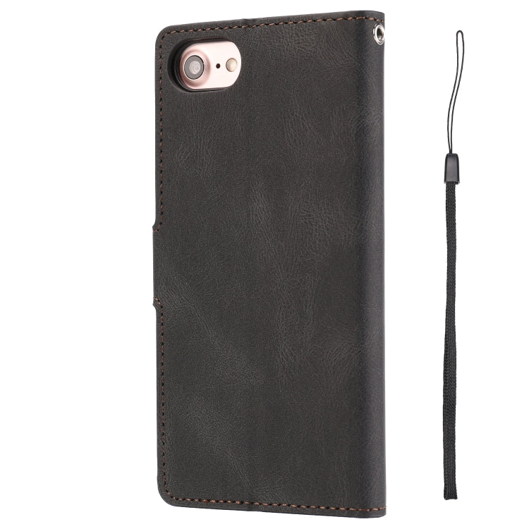 For iPhone 16e Fantasy Skin-feel Calfskin Texture Leather Phone Case(Black) - iPhone 16e Cases by PMC TechLife | Online Shopping South Africa | PMC TechLife | Buy Now Pay Later Mobicred