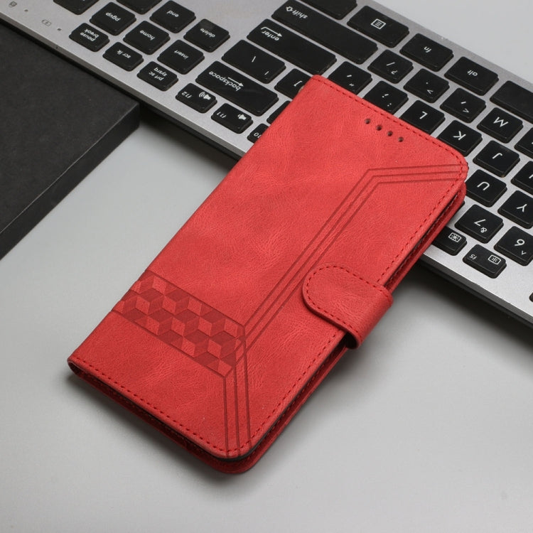 For Samsung Galaxy S25+ 5G Cubic Skin Feel Flip Leather Phone Case(Red) - Galaxy S25+ 5G Cases by PMC TechLife | Online Shopping South Africa | PMC TechLife | Buy Now Pay Later Mobicred