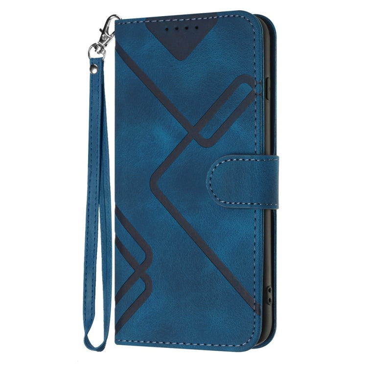 For Samsung Galaxy S25 Ultra 5G Line Pattern Skin Feel Leather Phone Case(Royal Blue) - free shipping - PMC Jewellery - Order now!