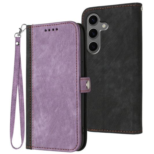 For Samsung Galaxy S25+ 5G Side Buckle Double Fold Hand Strap Leather Phone Case(Purple) - Galaxy S25+ 5G Cases by PMC Jewellery | Online Shopping South Africa | PMC Jewellery | Buy Now Pay Later Mobicred