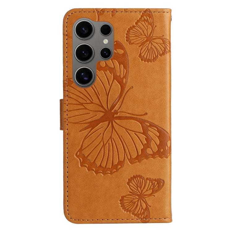 For Samsung Galaxy S25 Ultra 5G 3D Butterfly Embossed Pattern Flip Leather Phone Case(Yellow) - Galaxy S25 Ultra 5G Cases by PMC Jewellery | Online Shopping South Africa | PMC Jewellery | Buy Now Pay Later Mobicred