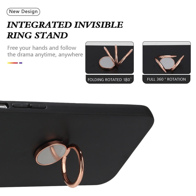 For Samsung Galaxy S25 5G Matte Ring Holder TPU Phone Case(Rose Gold) - Galaxy S25 5G Cases by PMC Jewellery | Online Shopping South Africa | PMC Jewellery | Buy Now Pay Later Mobicred