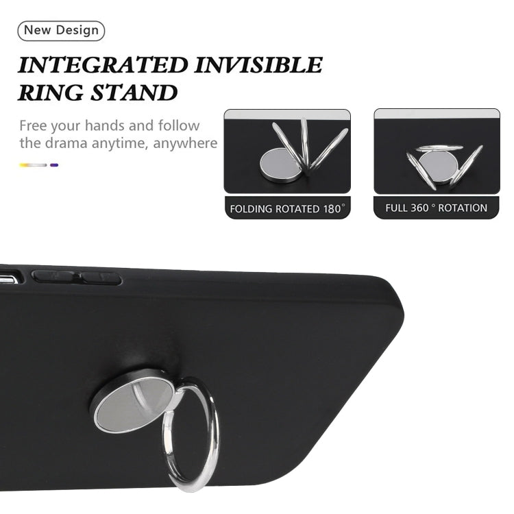 For Samsung Galaxy S25 5G Matte Ring Holder TPU Phone Case(Silver) - Galaxy S25 5G Cases by PMC Jewellery | Online Shopping South Africa | PMC Jewellery | Buy Now Pay Later Mobicred