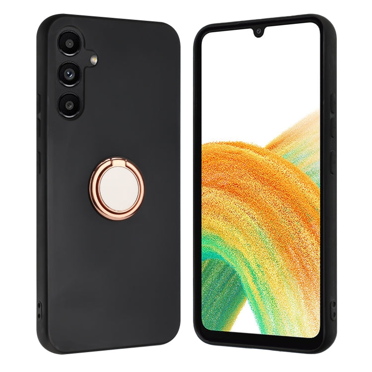 For Samsung Galaxy S25+ 5G Matte Ring Holder TPU Phone Case(Rose Gold) - Galaxy S25+ 5G Cases by PMC Jewellery | Online Shopping South Africa | PMC Jewellery | Buy Now Pay Later Mobicred