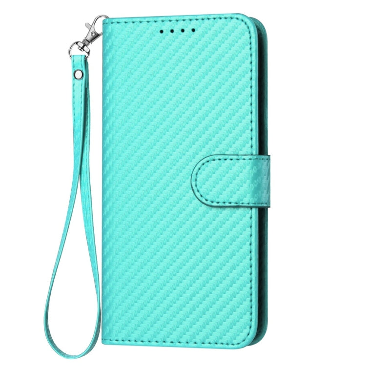 For Samsung Galaxy S25 5G YX0070 Carbon Fiber Buckle Leather Phone Case with Lanyard(Light Blue) - Galaxy S25 5G Cases by PMC Jewellery | Online Shopping South Africa | PMC Jewellery | Buy Now Pay Later Mobicred