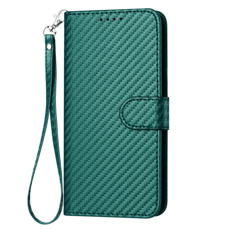 For Samsung Galaxy S25 5G YX0070 Carbon Fiber Buckle Leather Phone Case with Lanyard(Dark Green) - Galaxy S25 5G Cases by PMC Jewellery | Online Shopping South Africa | PMC Jewellery | Buy Now Pay Later Mobicred