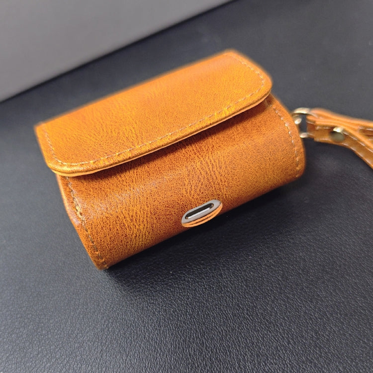 For AirPods 3 Cowhide Texture PU Headset Shockproof Case(Blue) - For AirPods 3 by PMC Jewellery | Online Shopping South Africa | PMC Jewellery | Buy Now Pay Later Mobicred