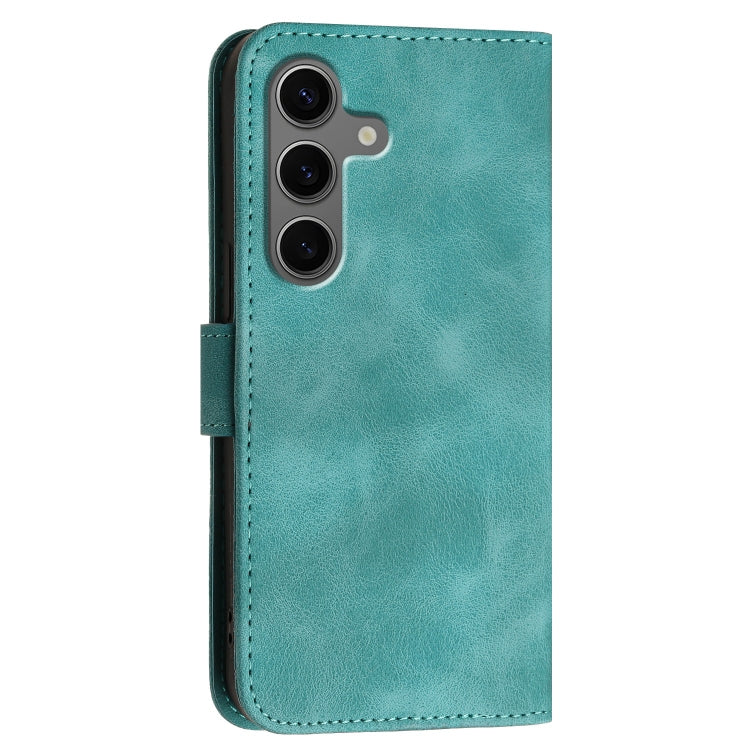 For Samsung Galaxy S25+ 5G YX0080 Grid Butterfly Embossed Pattern Flip Leather Phone Case with Lanyard(Light Blue) - Galaxy S25+ 5G Cases by PMC Jewellery | Online Shopping South Africa | PMC Jewellery | Buy Now Pay Later Mobicred