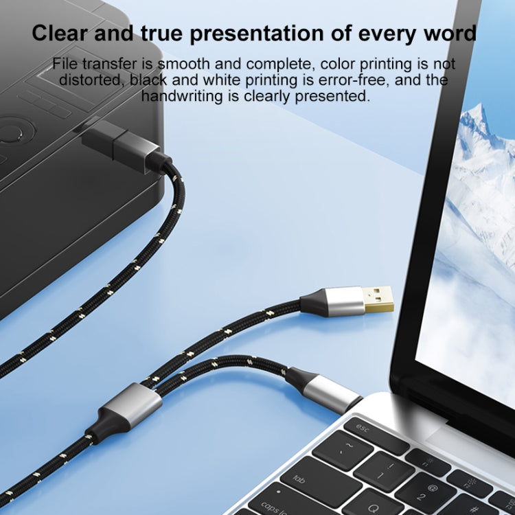 2 in 1 Type-C and USB-A to USB-B MIDI Instruments Printer Cable, Length: 1m, Length:1m(White) - Multifunctional Cable by PMC Jewellery | Online Shopping South Africa | PMC Jewellery | Buy Now Pay Later Mobicred