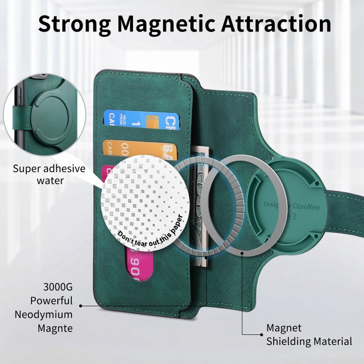 For iPhone 16 Pro Max CaseNeo MagSafe RFID Anti-theft Retro Leather Phone Case(Green) - iPhone 16 Pro Max Cases by CaseNeo | Online Shopping South Africa | PMC Jewellery | Buy Now Pay Later Mobicred