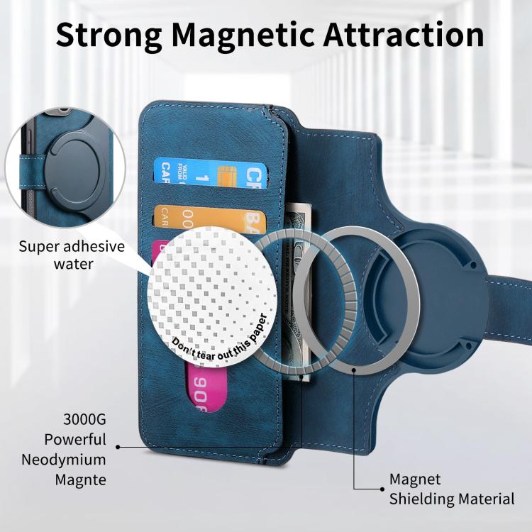 For iPhone 16e CaseNeo MagSafe RFID Anti-theft Retro Leather Phone Case(Blue) - iPhone 16e Cases by CaseNeo | Online Shopping South Africa | PMC TechLife | Buy Now Pay Later Mobicred