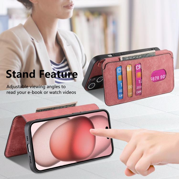 For iPhone 16e CaseNeo MagSafe RFID Anti-theft Retro Leather Phone Case(Pink) - free shipping - PMC TechLife - Order now!