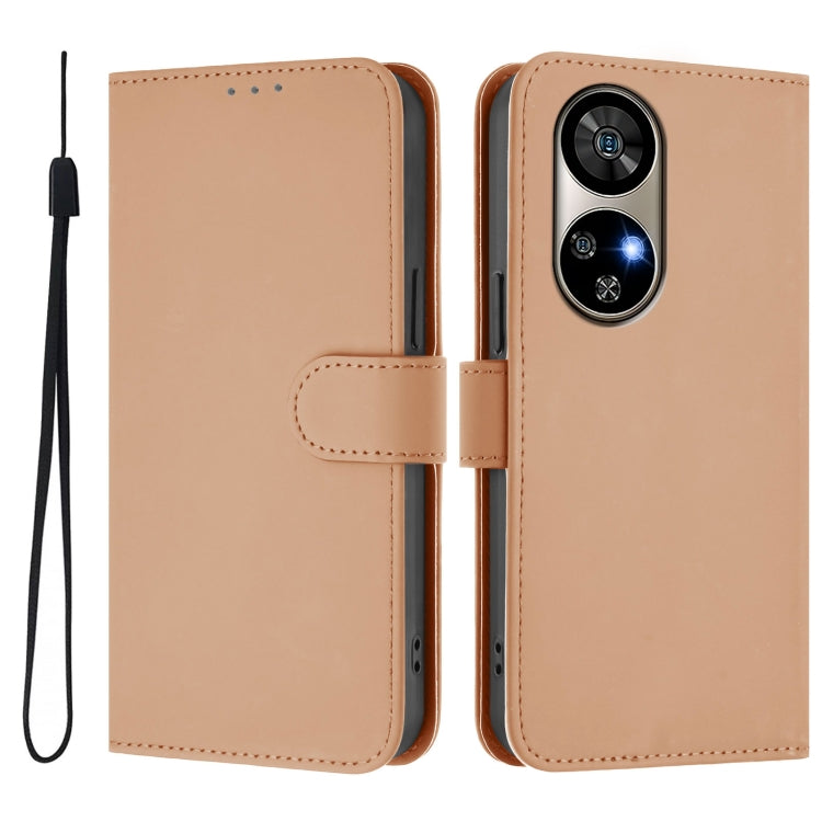 For Ulefone Note 17 Pro Skin Feel Solid Color Leather Phone Case with Lanyard(Nude) - Ulefone Cases by PMC Jewellery | Online Shopping South Africa | PMC Jewellery | Buy Now Pay Later Mobicred