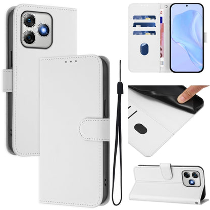 For Ulefone Note 18 Ultra Skin Feel Solid Color Leather Phone Case with Lanyard(White) - Ulefone Cases by PMC Jewellery | Online Shopping South Africa | PMC Jewellery | Buy Now Pay Later Mobicred