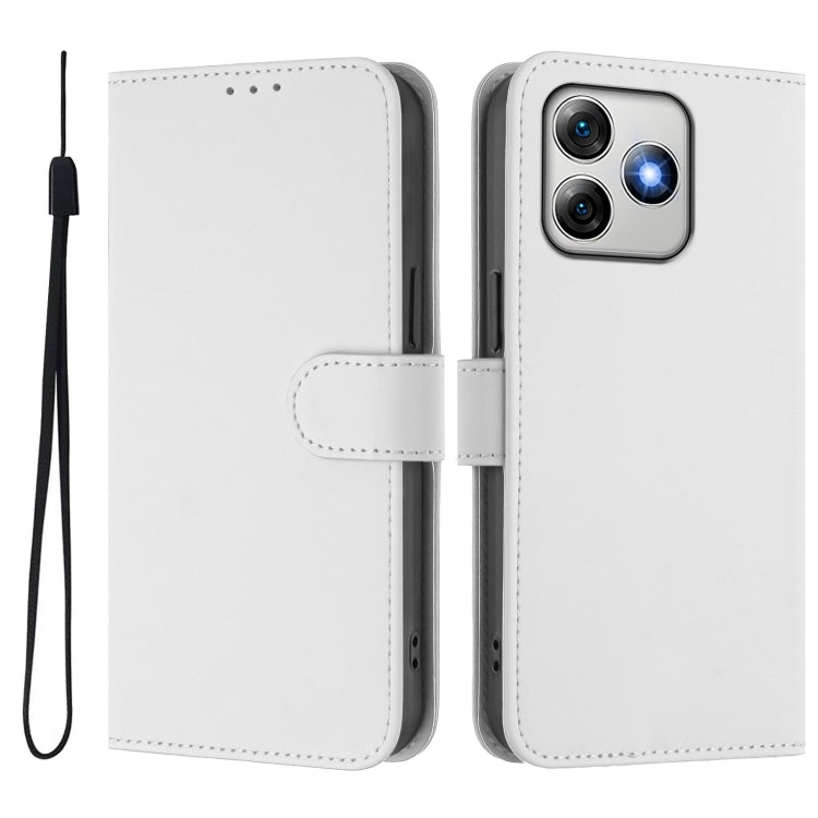 For Ulefone Note 18 Ultra Skin Feel Solid Color Leather Phone Case with Lanyard(White) - Ulefone Cases by PMC Jewellery | Online Shopping South Africa | PMC Jewellery | Buy Now Pay Later Mobicred